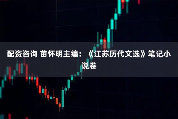 配资咨询 苗怀明主编：《江苏历代文选》笔记小说卷